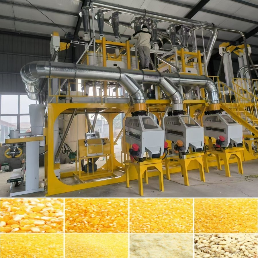 Automatische 40-50 t/Tag Mais-Mahlmaschine Weizen-Mais-Grieß Mais-Mehl-Mühlenanlage
