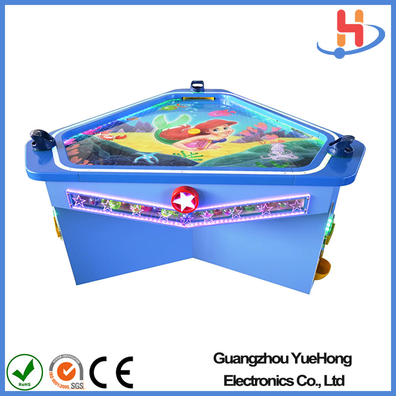 Triangolo Forma Tre Giocatori Famiglia Air Hockey Gioco Arcade