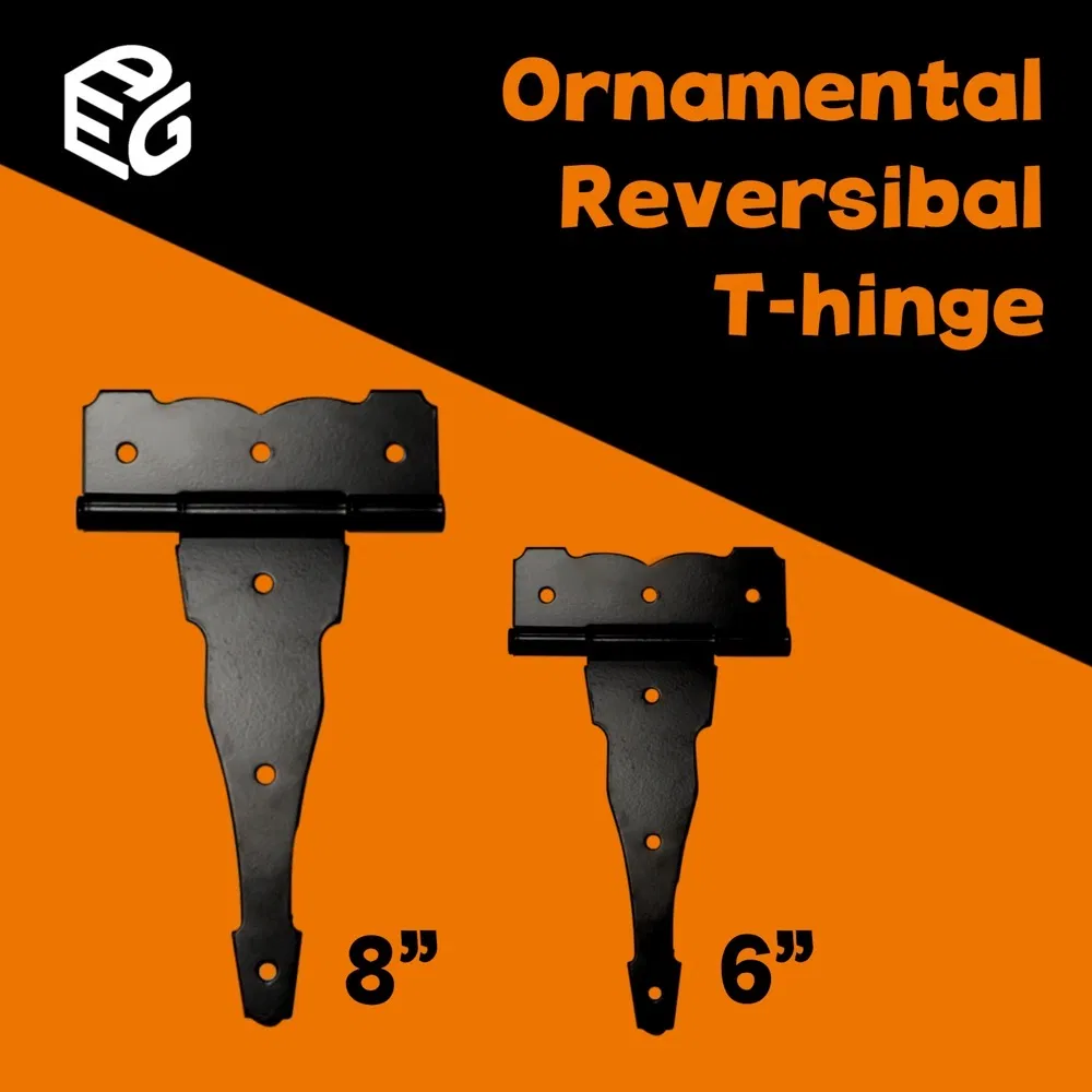 Production Line Heavy Duty T-Hinge - 8" 2.8mm Steel Reversible Design