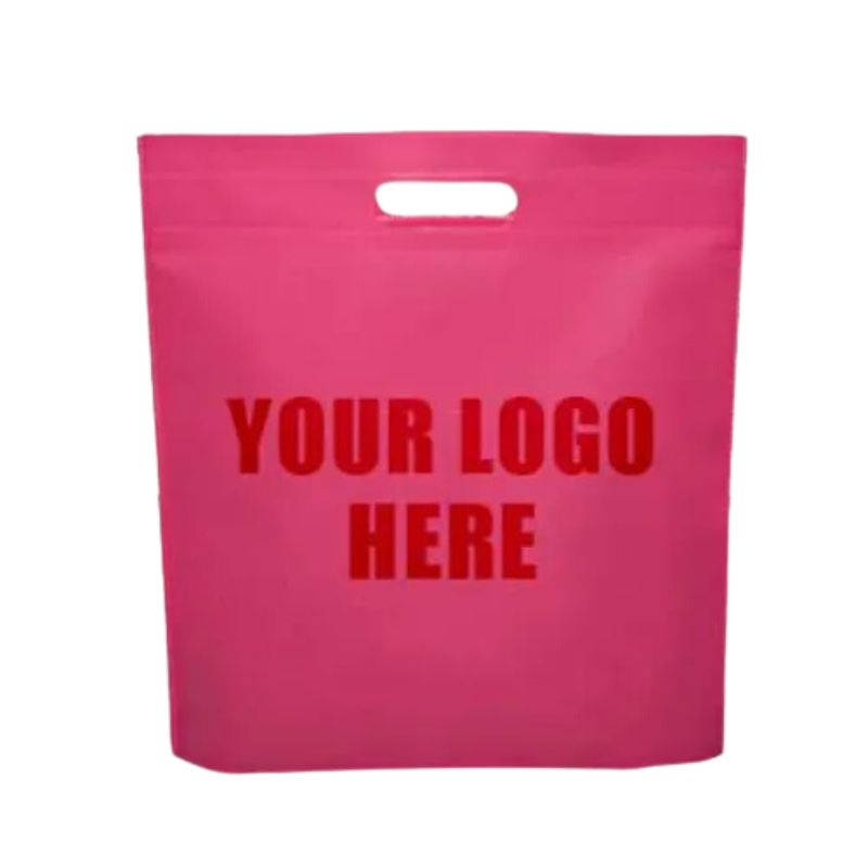 Borsa personalizzabile ecologica riutilizzabile in tessuto non tessuto con manico fustellato a D