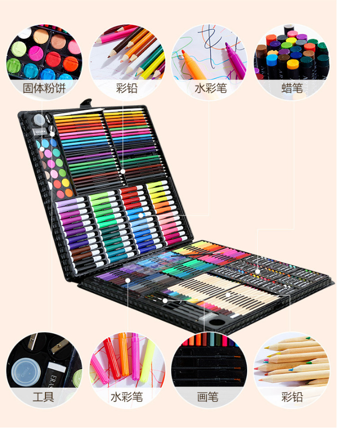 Kids Children Drawing Stationery Supplies Paint Water Color Pen Crayon Oil Pastel Painting Drawing Tool Art Set