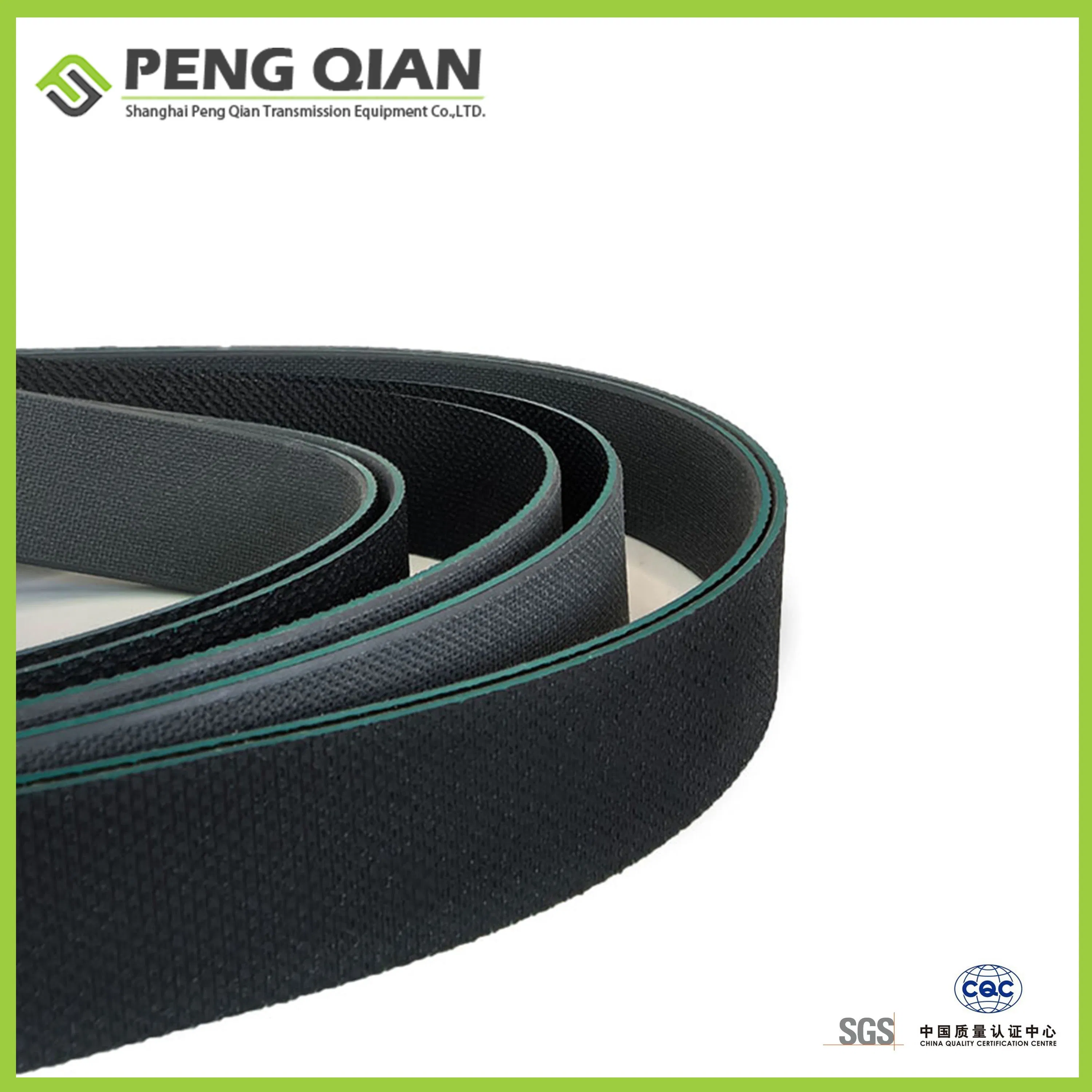 EL-14ga Black and Grey PU Elastic Transmission Belt for Photovoltaic Cell Industry