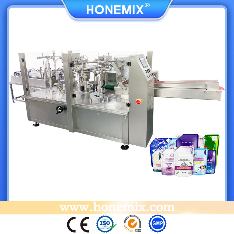 Honemix Automatische Standbeutel-Füll- und Versiegelungsmaschine für Waschmittel, Reinigungsmittel, Seife, Mayonnaise, Ketchup, Paste Doypack-Verpackungsmaschine