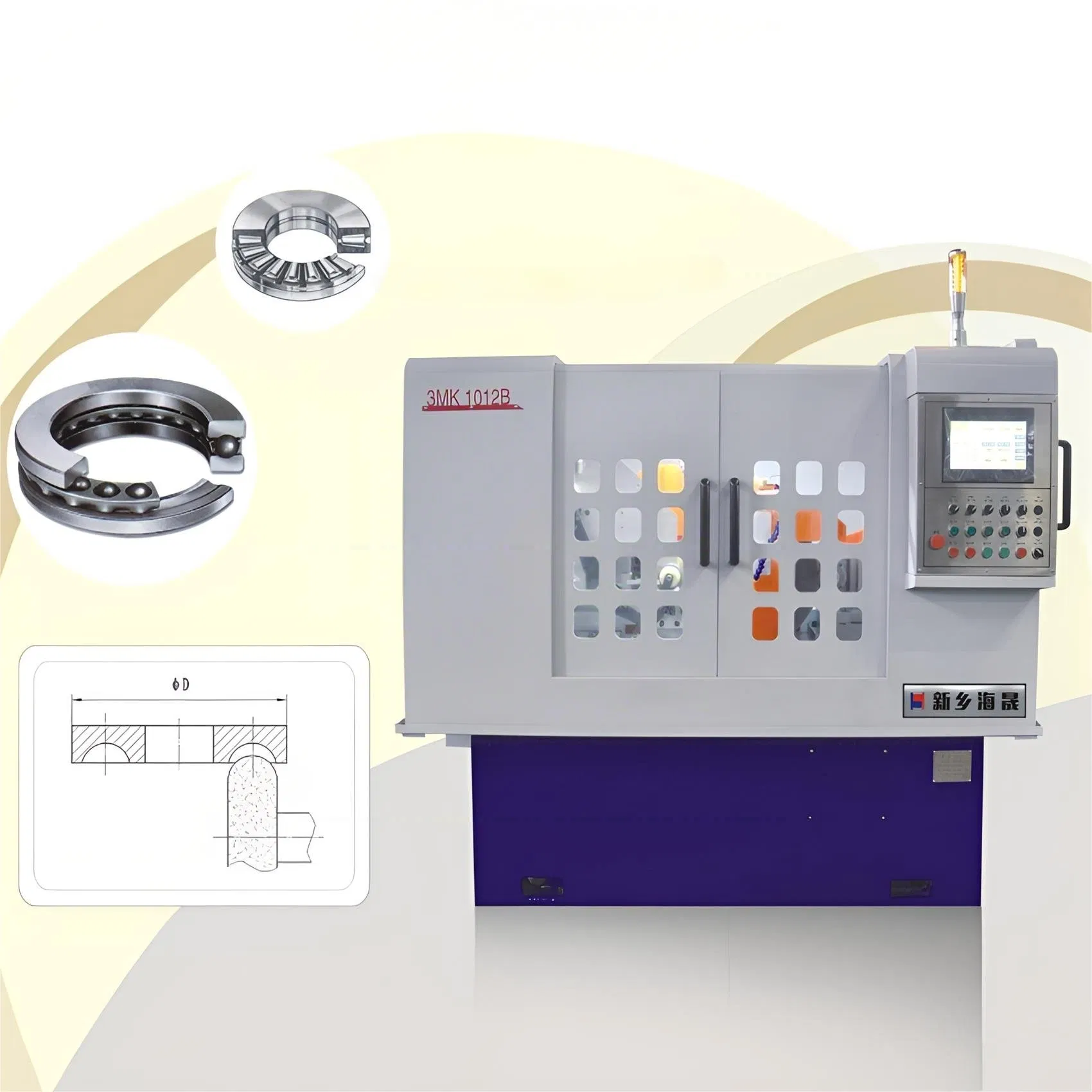 آلة تجليخ CNC لتصنيع أخدود محمل الدفع