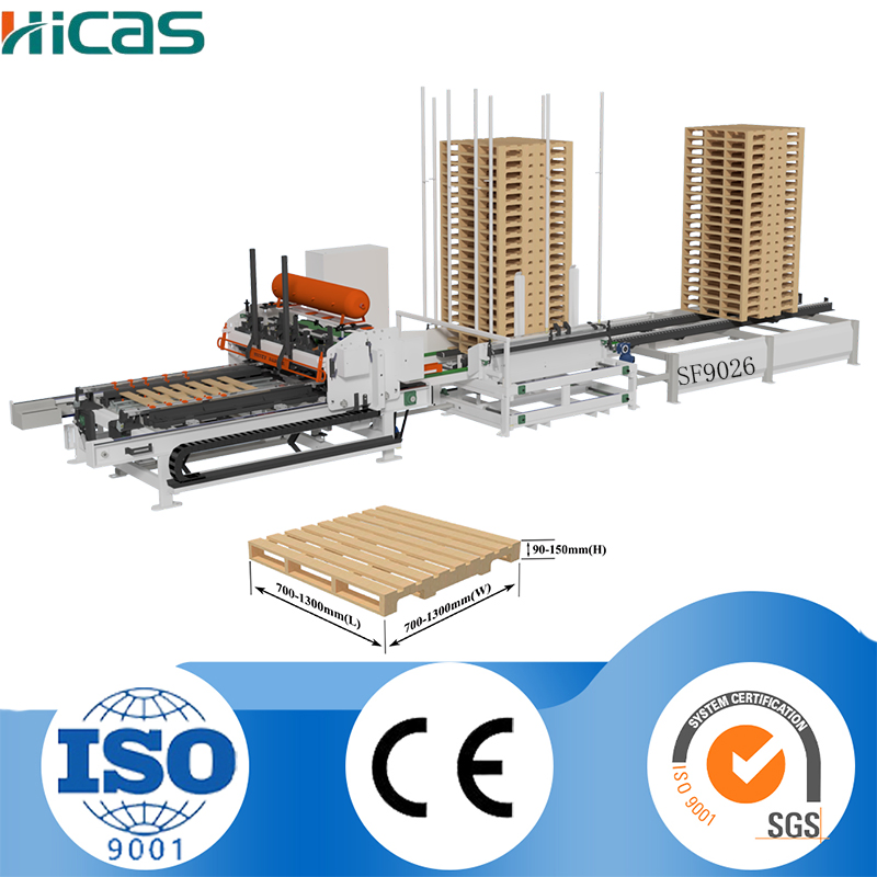 Machine à palettes en bois horizontale semi-automatique pneumatique SF9026