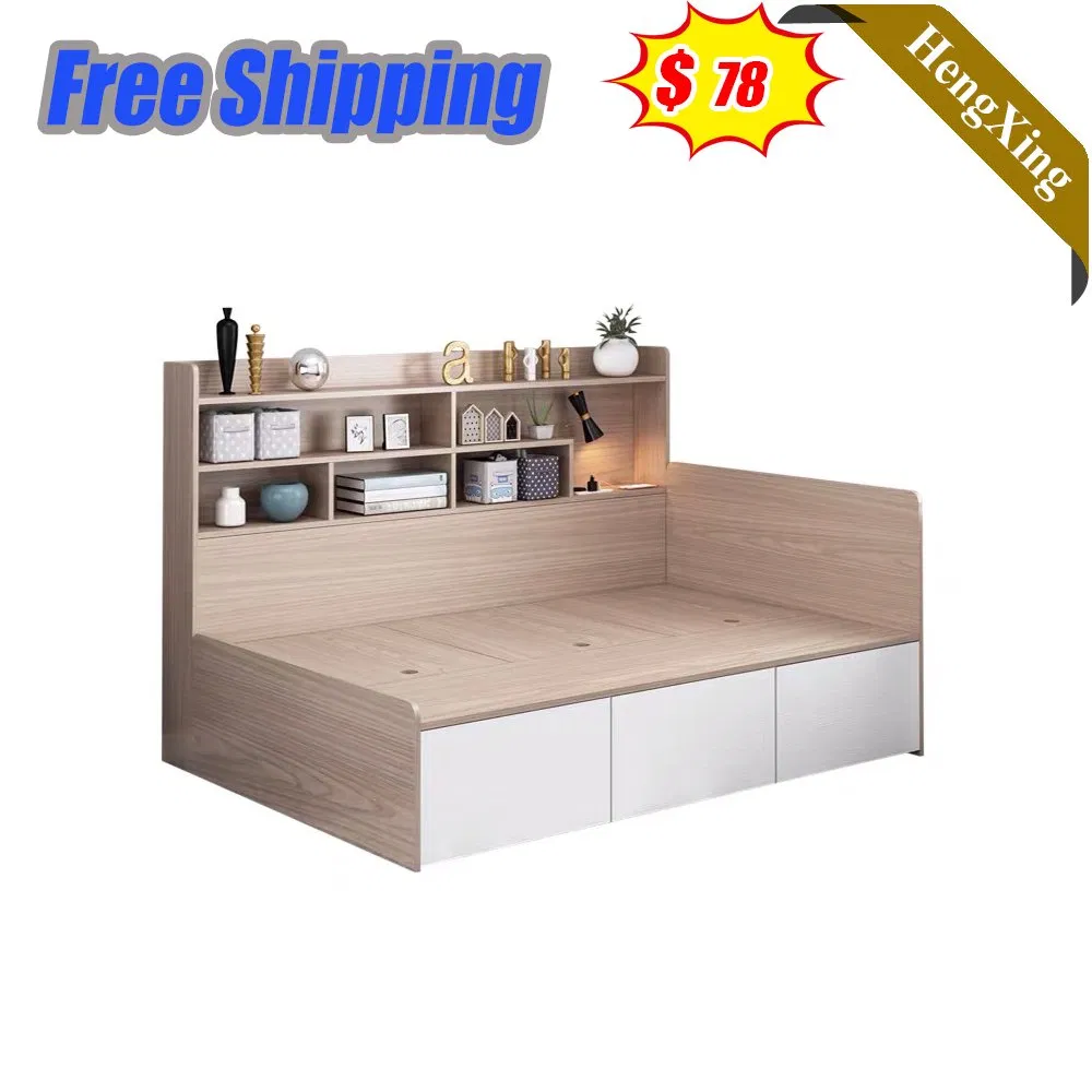 Foshan School Dormitory Kids Furniture Wooden Foldable Frame Bunk Children Single Beds