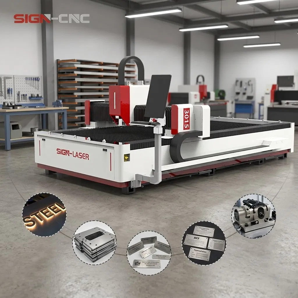 Macchina per taglio laser a fibra CNC Taglierina laser a fibra metallica per la fabbricazione di lamiere in acciaio al carbonio, acciaio inossidabile e alluminio