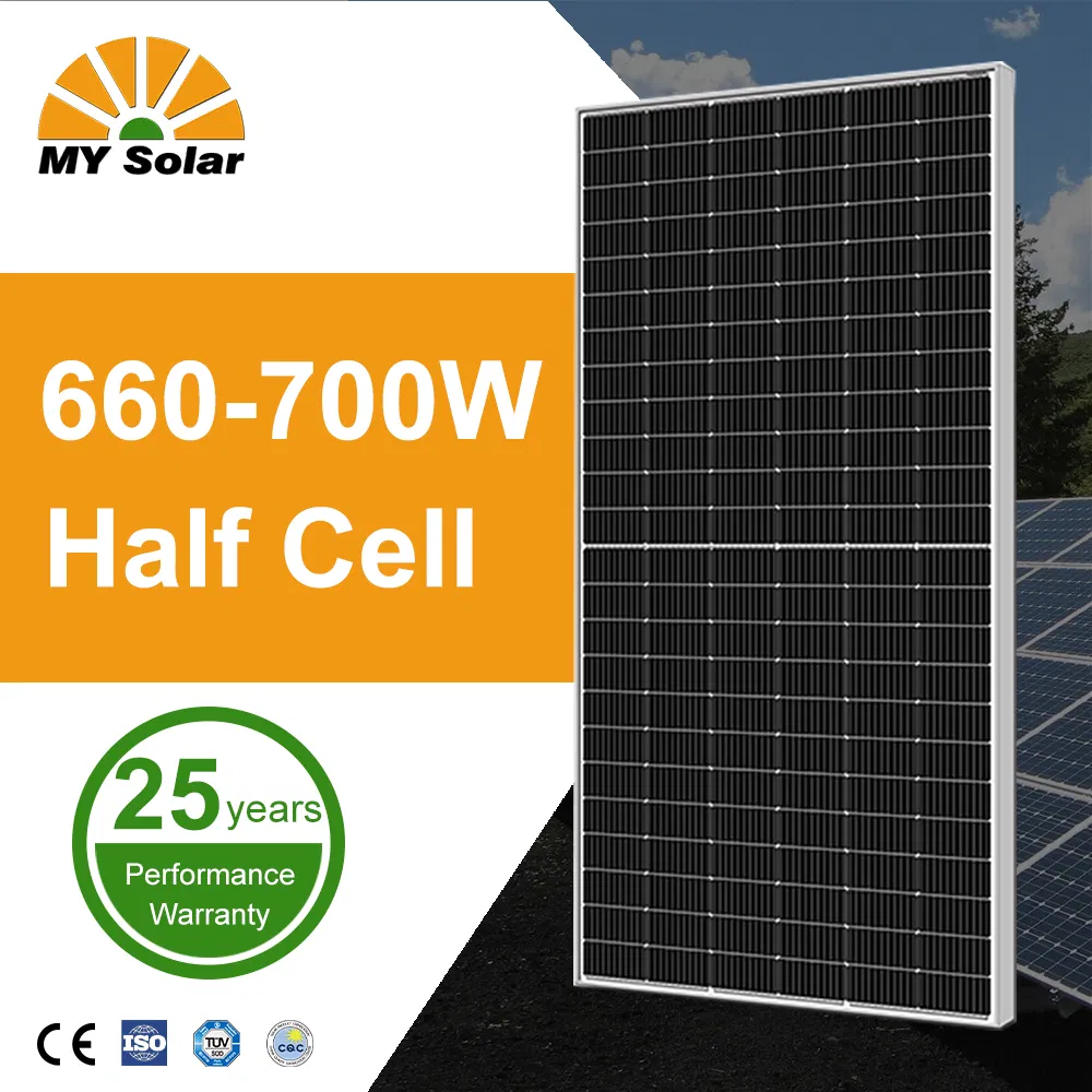 700W High Efficiency 25 Years Warranty Half Cell Monocrystalline PV Solar Panel with TUV CE ISO IEC Certification
