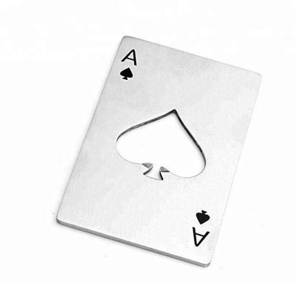 Apribottiglie in acciaio inossidabile dal design poker premium per appassionati