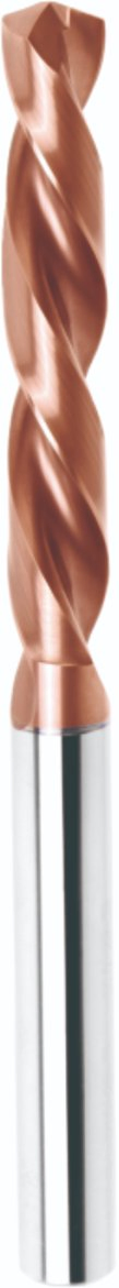 Solid Carbide Groove 3-Flute Straight Drill Bit with Coating and Coolant Holes for Hard Metal Drilling