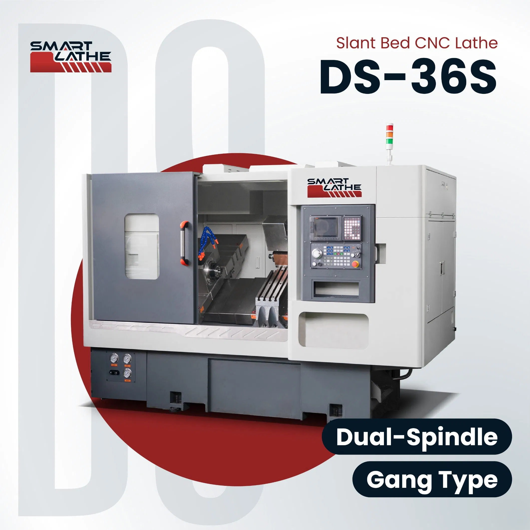 Hochpräzise Schrägbett-CNC-Bänke Elektronisches Handrad (MPG) Doppelspindel-Schrägbett-CNC-Drehmaschine (DS-36S)