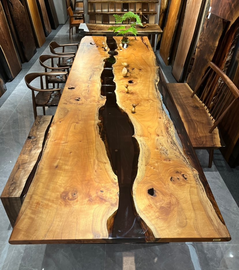 Custom Extra Huge Solid River Resin Table