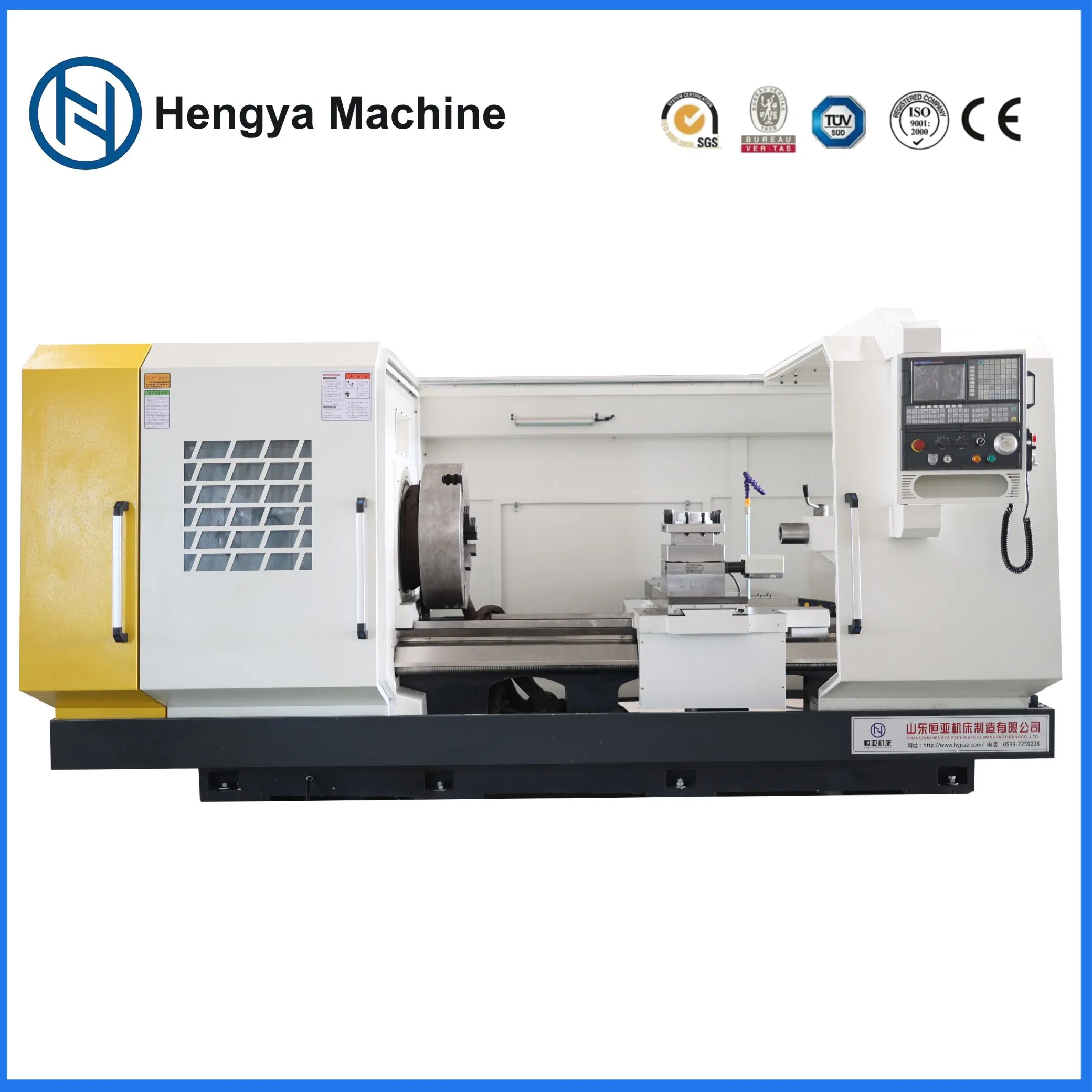 QK1333 Schwere CNC-Rohrgewindedrehmaschine, Horizontale CNC-Drehmaschine mit großer Spindelbohrung und Doppelfutter für Rohrgewinde und Metallbearbeitung