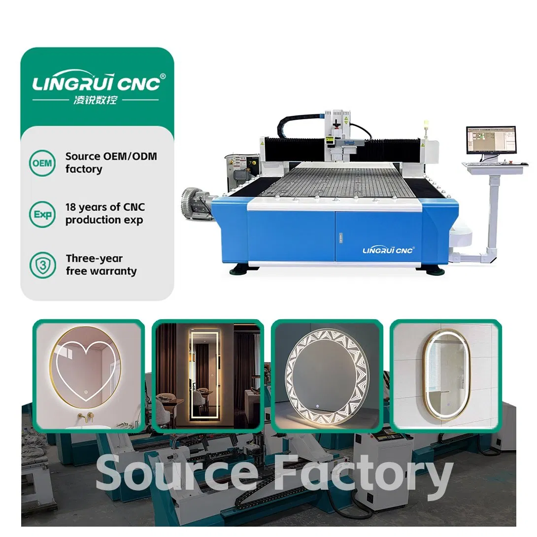 Bathroom Mirror Engraving Machine 1325 1530 Sandblasting Drilling Holes Removing Paint CNC Fiber Laser Marking Machine