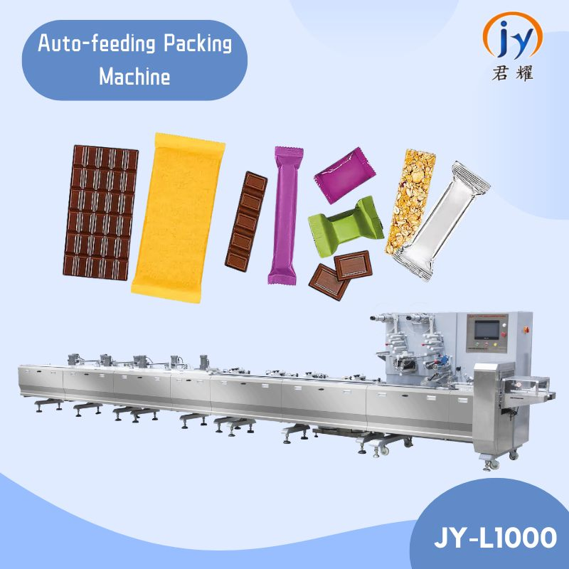 Macchina automatica per il confezionamento di cioccolato in cuscini Macchinari per il confezionamento di caramelle e alimenti Macchina confezionatrice flow pack per biscotti/wafer/nougat Confezionatrice orizzontale per barrette di granola