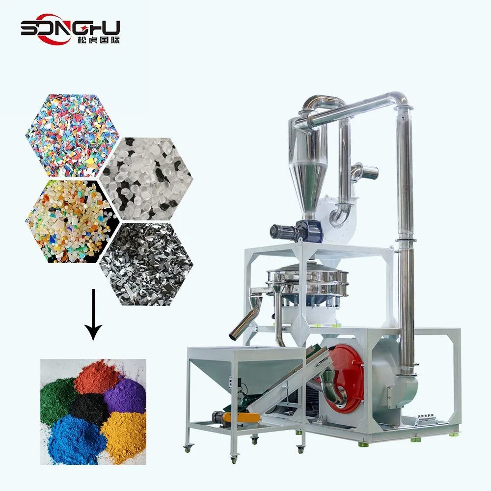 500-1000kg/H Máquina trituradora industrial de plástico para pellets/escamas en polvo fino Pulverizador de PVC para plásticos