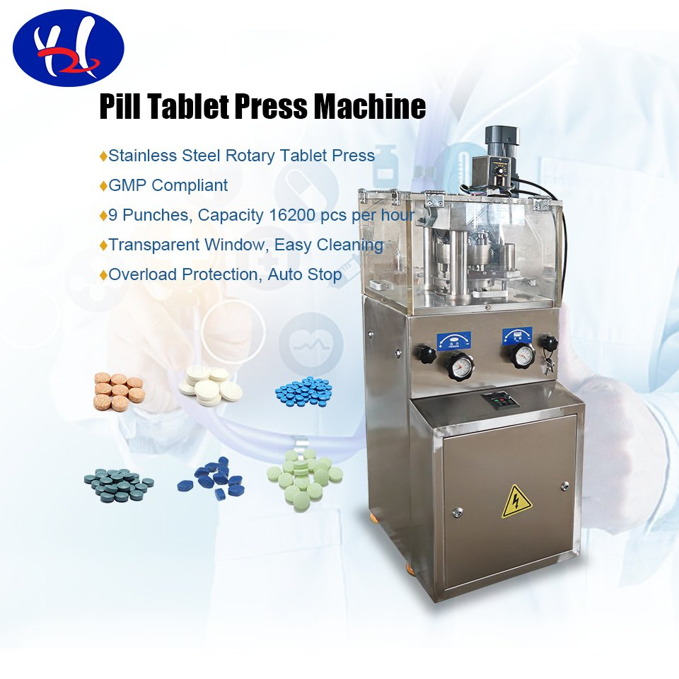 Kleine automatische Rotations-Tablettenpresse 9-Stempel-Labor-Tablettenpresse Maschine
