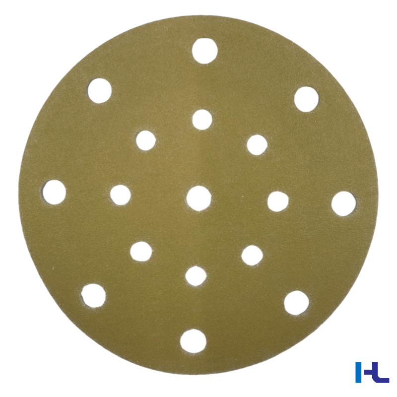 150mm 6inch 17holes Yellow Hook&Loop Ceramic Sanding Disc for Polishing Car, Vessel, Composite Materials, Wood, Metal