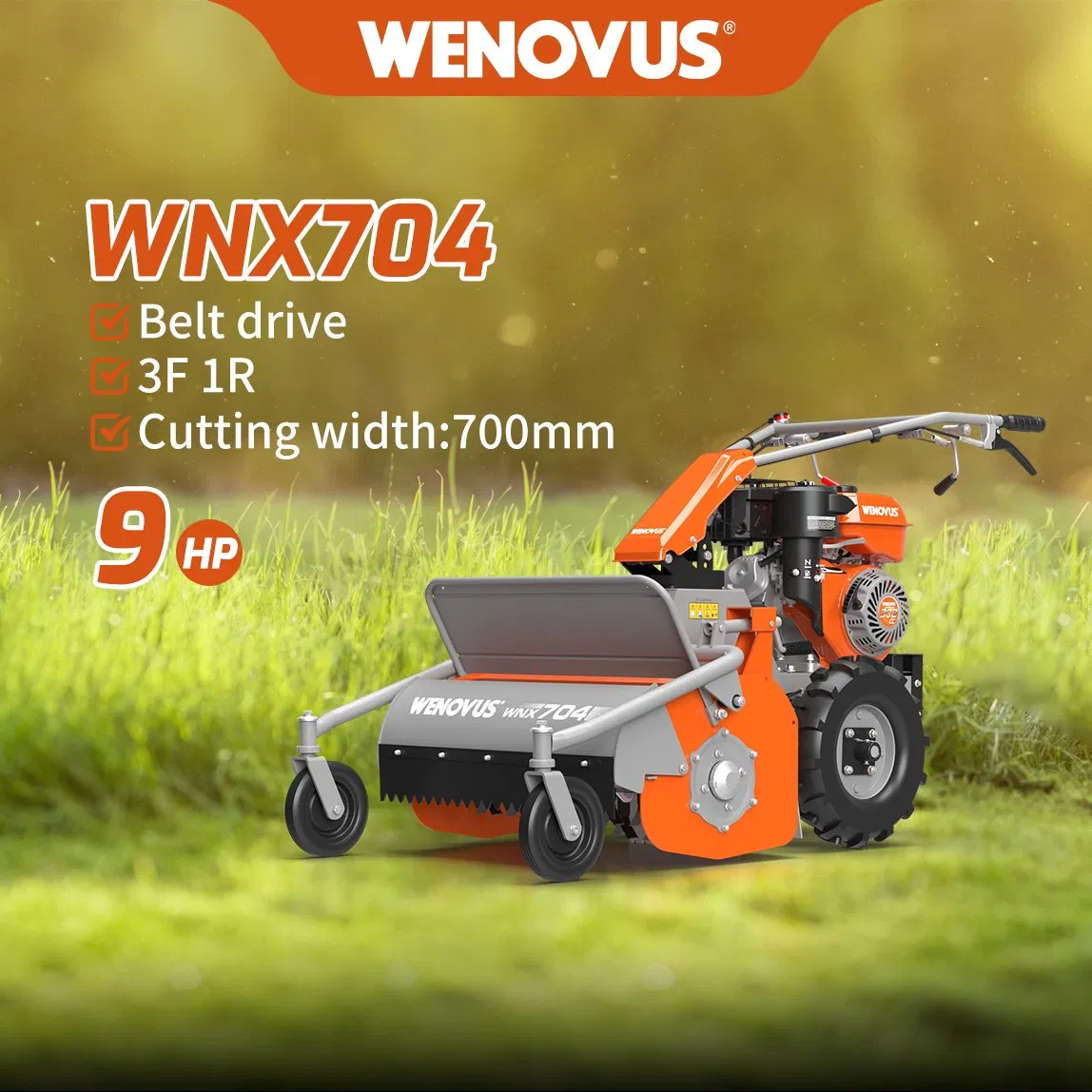 Wenovus Wnx704 Walk Behind Agricultural Gasoline Garden Grass Stubble Mower