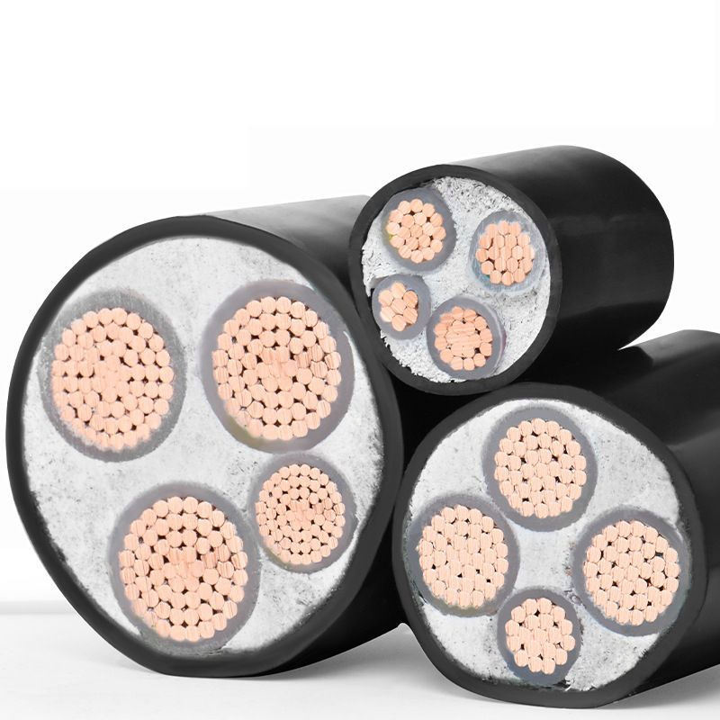 Cavo di alimentazione BT in rame XLPE PVC 0,6/1 kV 3 conduttori 100 mm2 + 1 conduttore di terra 50 mm2, disponibile nelle specifiche 3X70+1X25, 3X95+1X35, 3X35, 4X120, 4X240 mm2