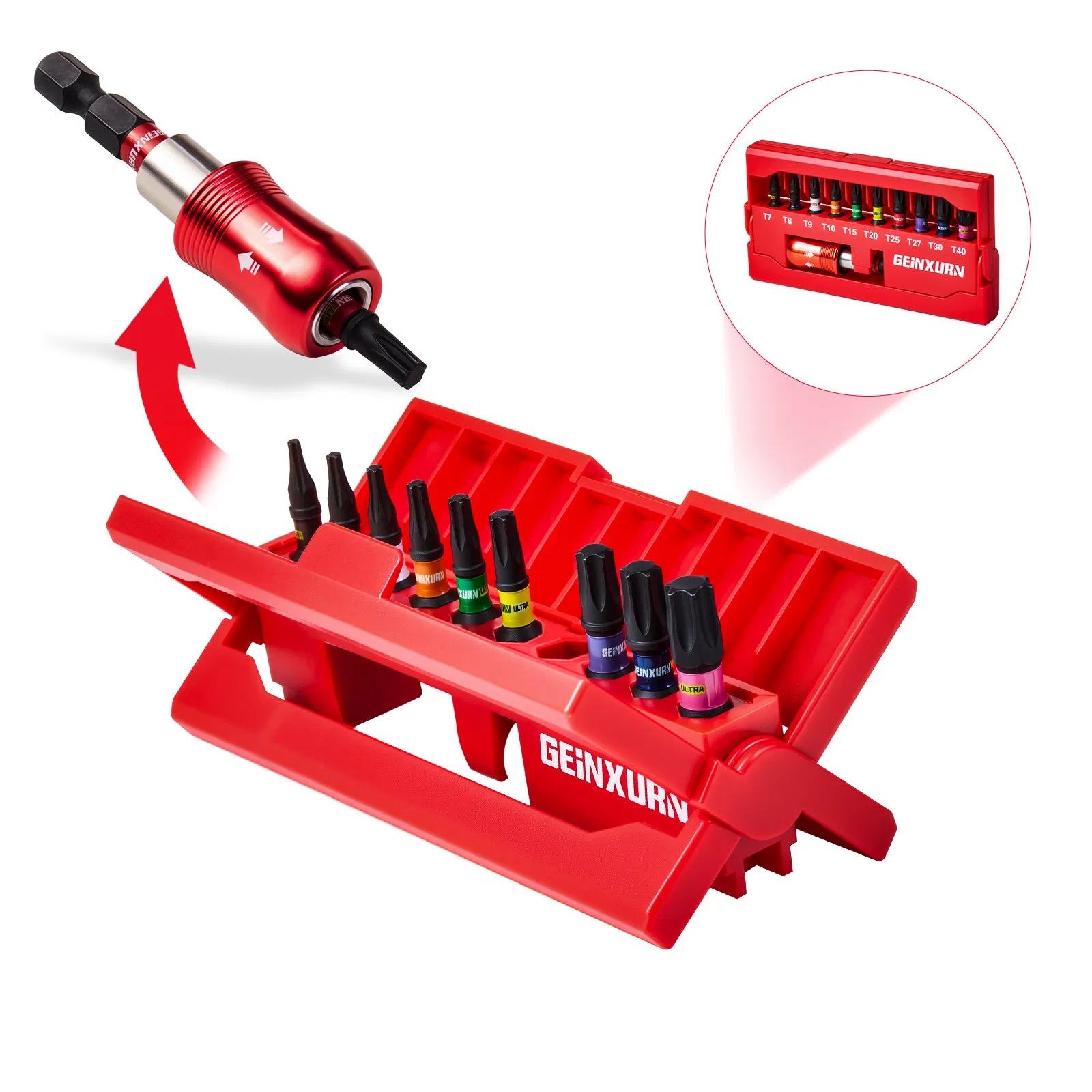 Geinxurn Access All-in-One 11PCS Ultra Torque Bit Set S2 Steel for DIY & Repair, pH Pz T H SL Sq Bits Included