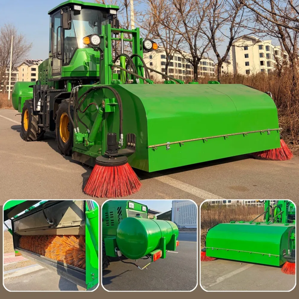 Efficient Winter Cleanup Street Cleaning Tool Closed Sweeper Wheel Loader