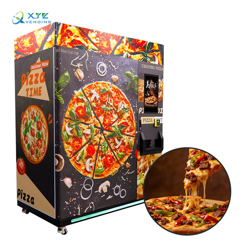 Distributore automatico di pizza congelata, cibo caldo riscaldato, carta di credito per centri commerciali