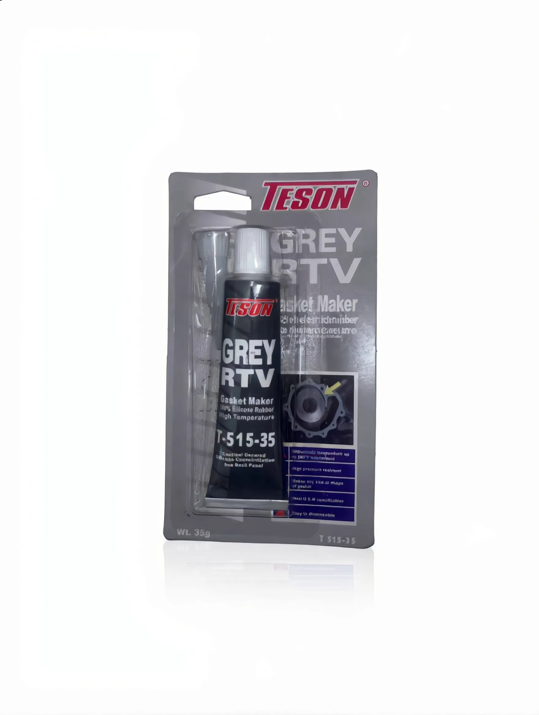 Grey RTV Silicone Gasket Maker Teson T-515-35 100% Silicone Automotive Sealant
