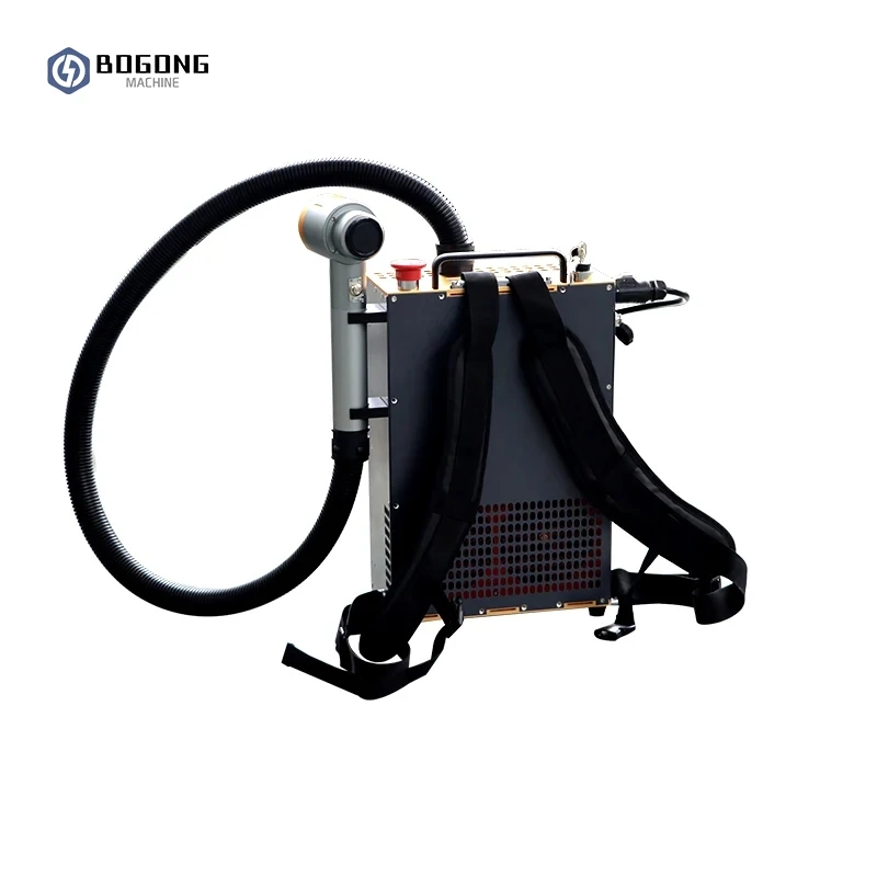 100W 200W 300W Pulsfaser-Laserreinigungsmaschine Tragbarer Rucksack Rostentferner Handheld-Laserreiniger für Metall-Aluminium-Oberfläche Farbe Rost Öl Entfernung