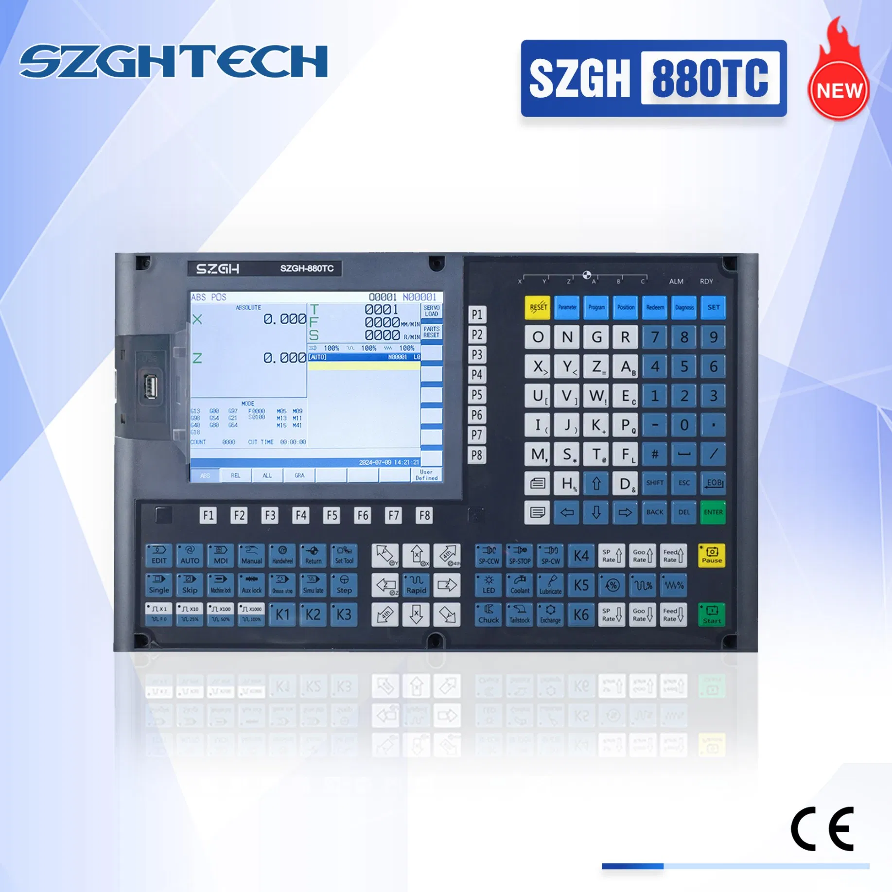 Szgh 880tc CNC Controller LCD Display Similar to Funuc