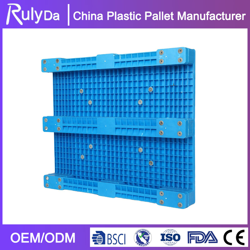 Pallet per carrelli elevatori in plastica di alta qualità 1200*1000*150 mm resistenti all'umidità per magazzino