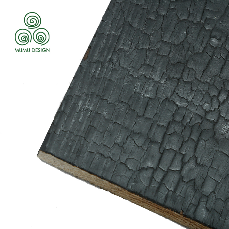 Mumu 3D Shou Sugi Ban Black Roof Wall Decorative Cladding Panel