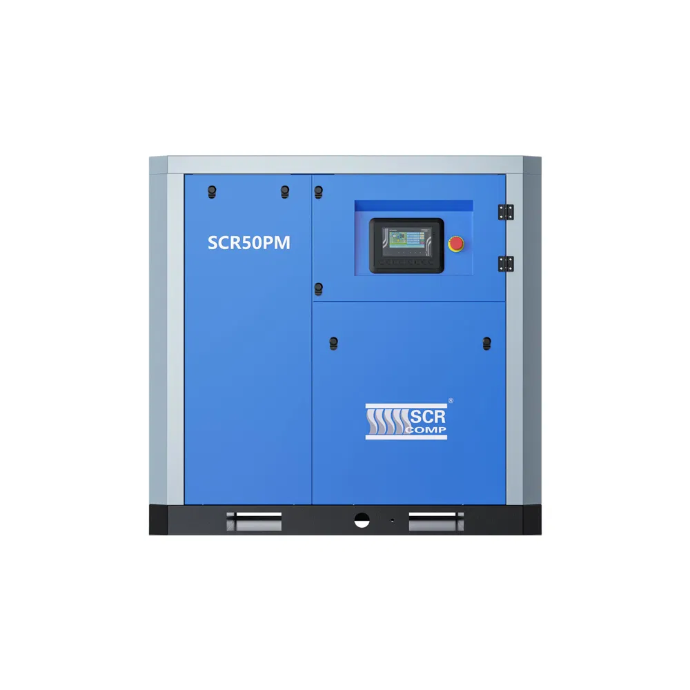 SCR25PM Screw Air Compressor, Oil Cooled PM Motor High Efficiency Energy Saving Compressor with Latest Touchscreen PLC