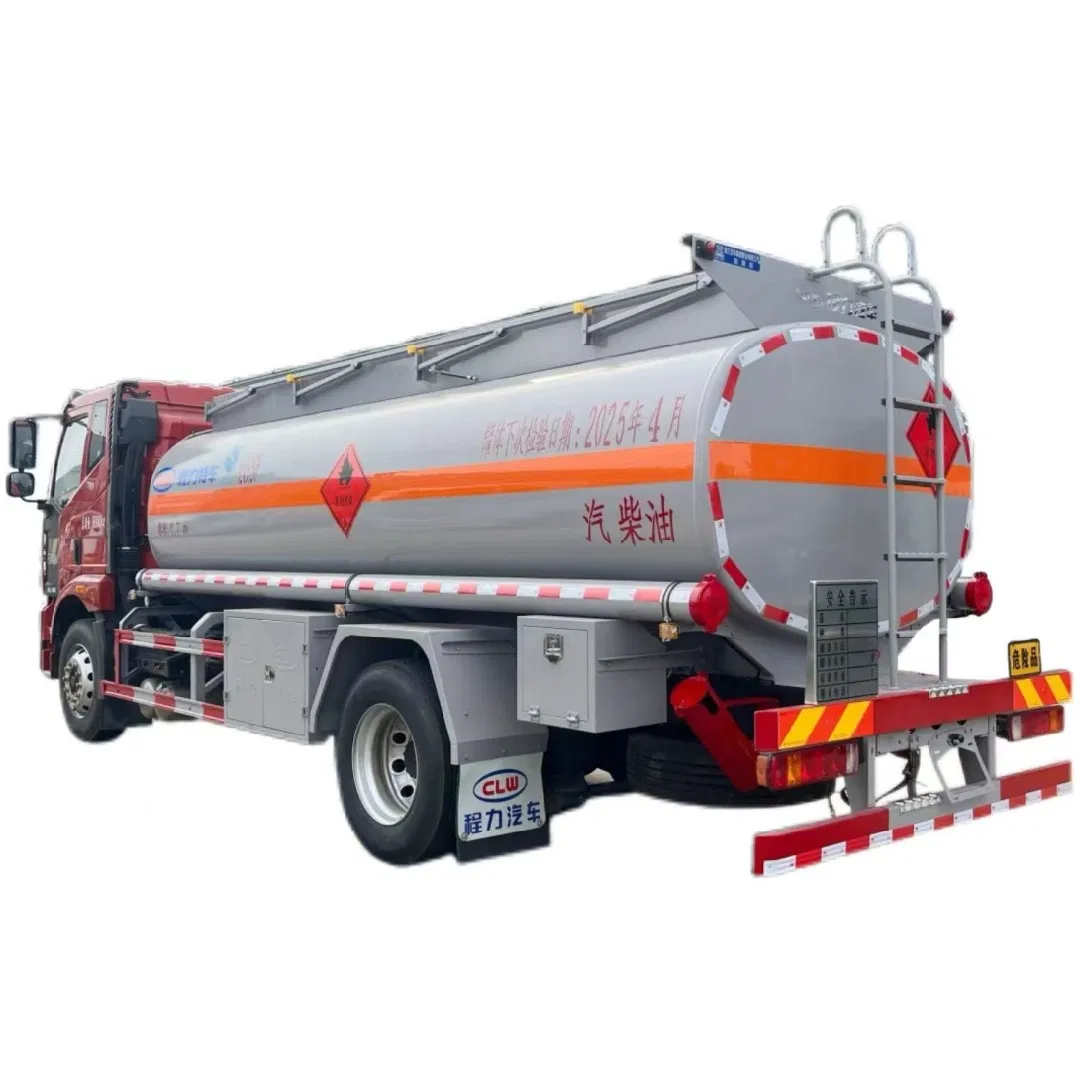 FAW Jiefang Single-Axle 18t 12.7m³ Q235B Carbon Steel Plate Explosion-Proof Mobile Refueling Truck with Fuel Filling System, Fuel Nozzle & Fuel Hose