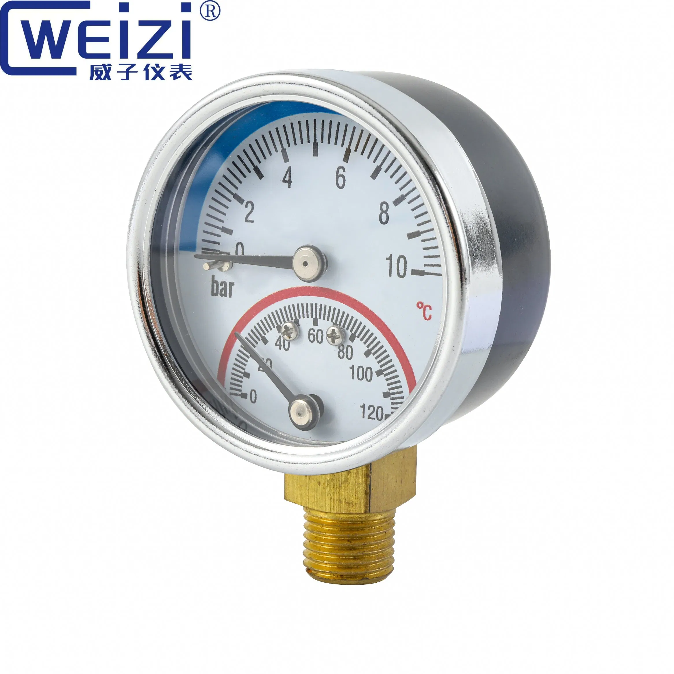 Industrielles Temperatur- und Druckmessgerät mit Zeigeranzeige für präzise Überwachung