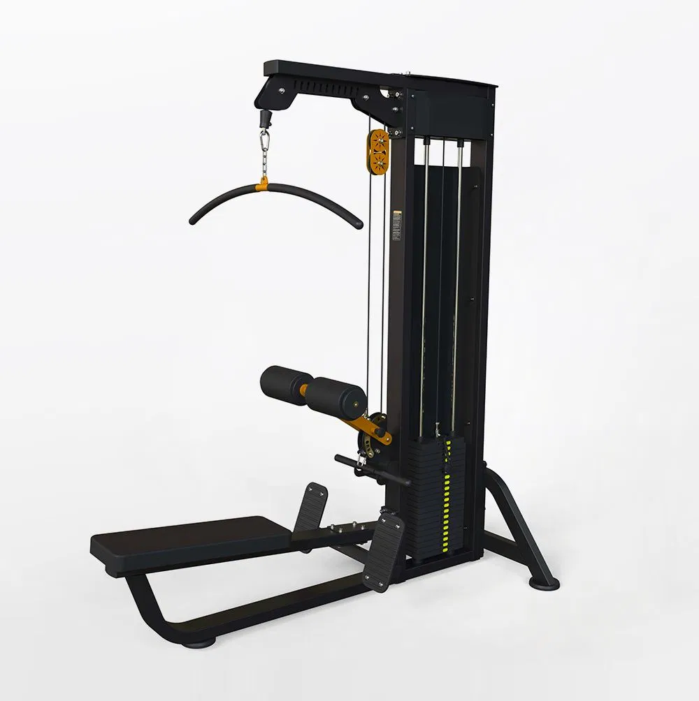 Attrezzatura da palestra per il fitness, macchina per lat pulldown seduta con carico a pioli per l'allenamento della forza
