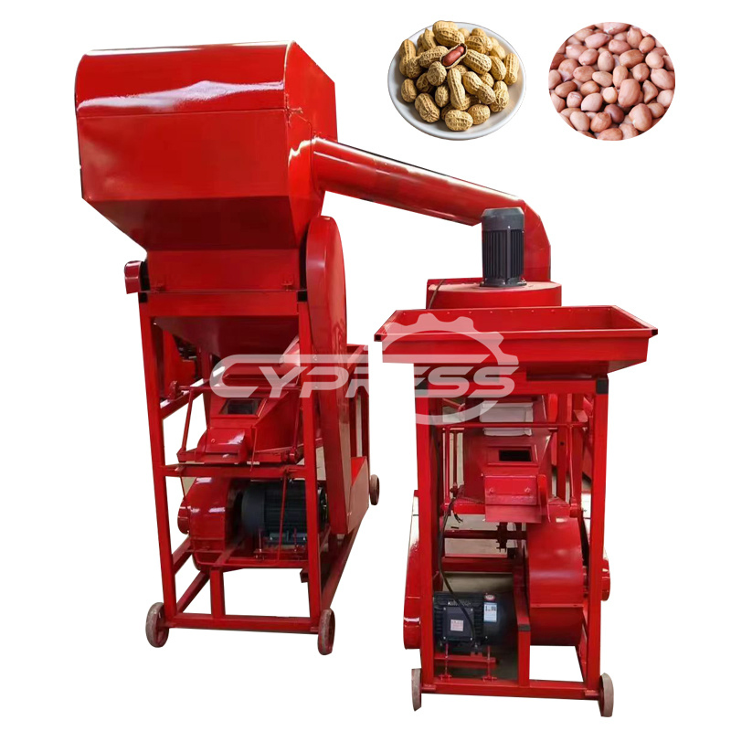 Small Manual Diesel Movable Peanut Shell Removing Machine Peanut Shell Separator Cleaning Breaking Husker Sheller Processing Peanut Husk Removing Machine