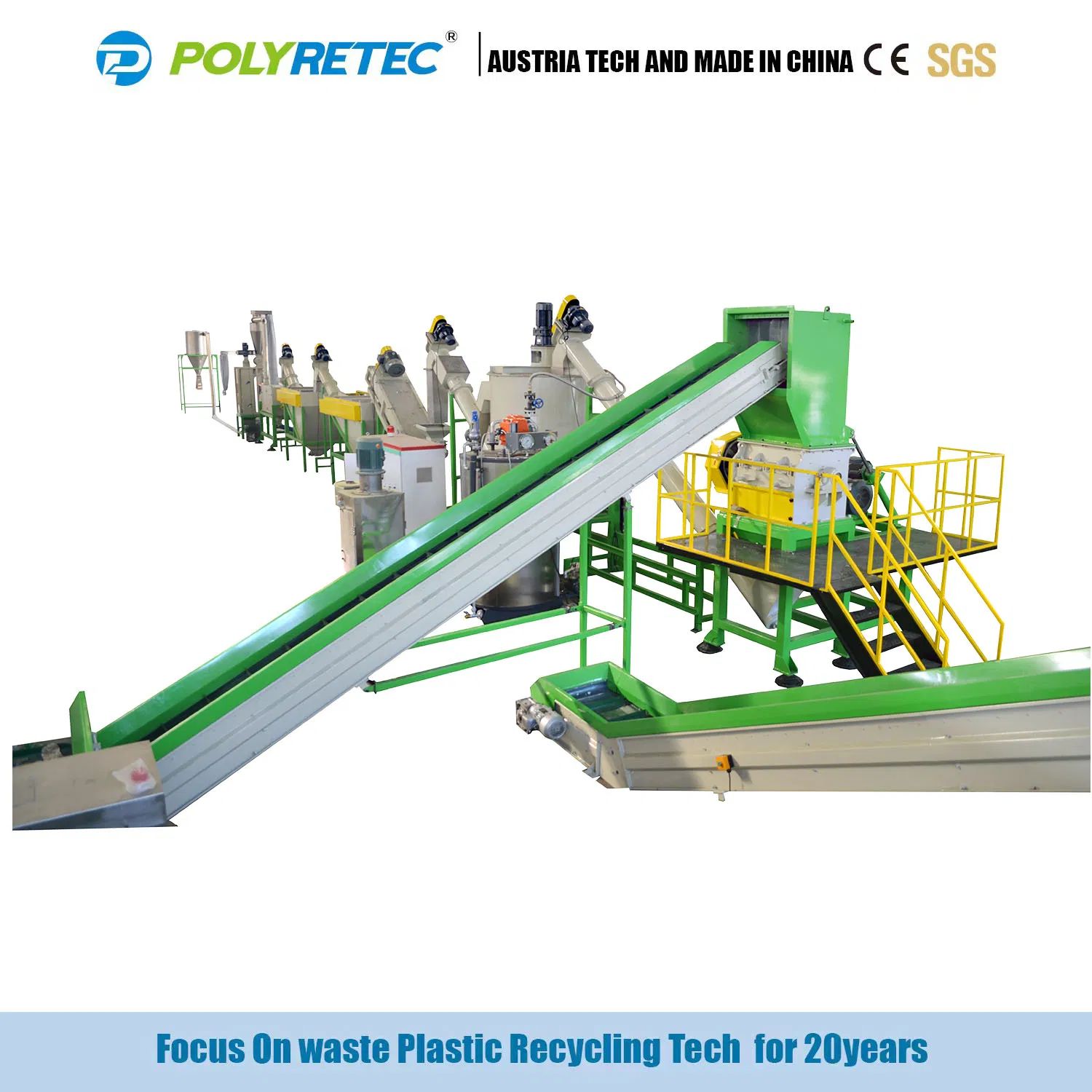 500kg/Hr - 3000 Kg/Hr Pet Plastic Bottle Recycling Line CE Certification