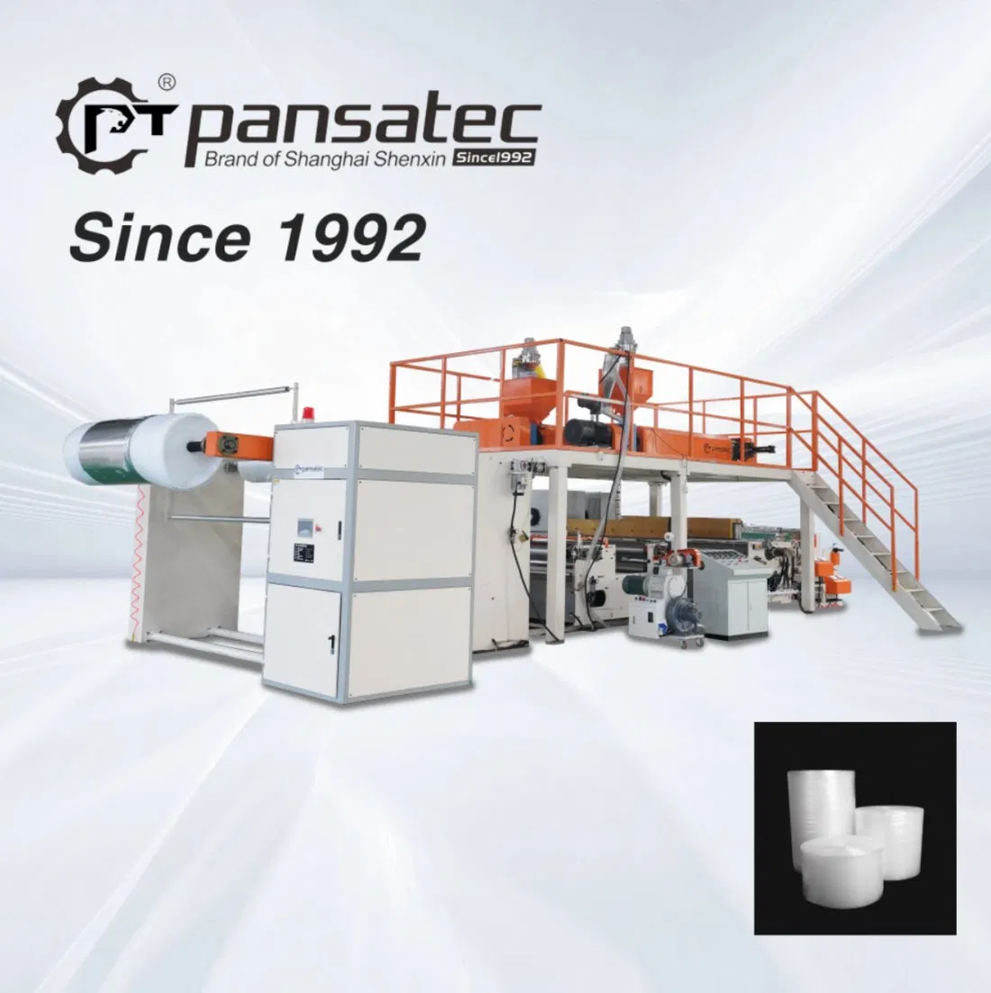 Pansatec macchina estrusore a risparmio di manodopera per film a bolle d'aria con HDPE per uso industriale