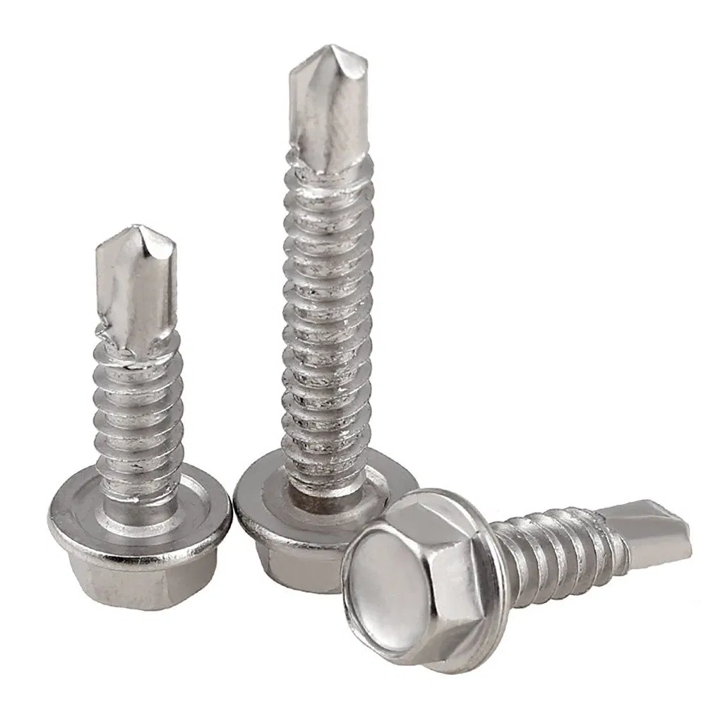 Edelstahl-Sechskantkopf-Selbstbohrschraube für Metall und Holz