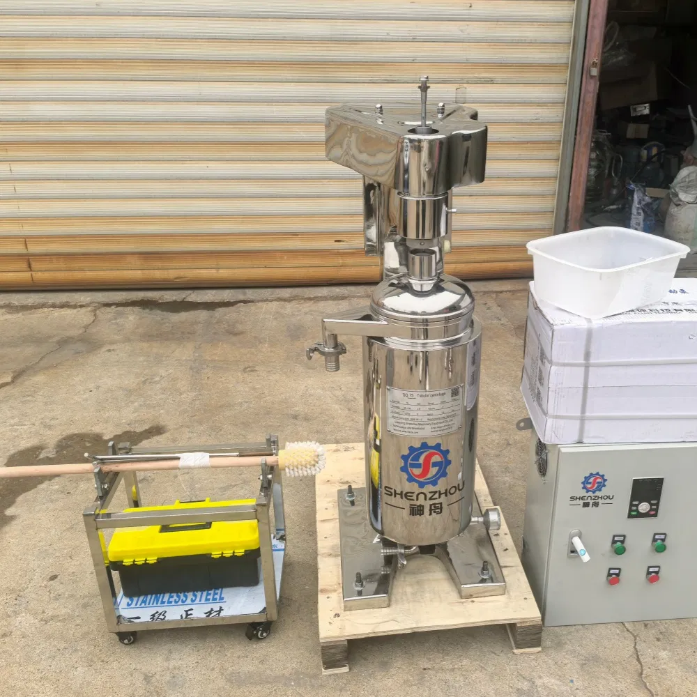 High Capacity Continuous Flow Tubular Centrifuge for Yeast Separation