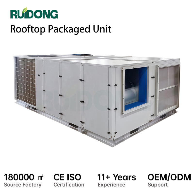 Ruidong Industrial Rooftop Packaged Unit 5-100 Ton High Efficiency Central Air Conditioner RTU