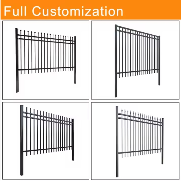 Ornamental Zinc Steel Fence Spear Top Decorative Metal Fence for Villa Residential Yard