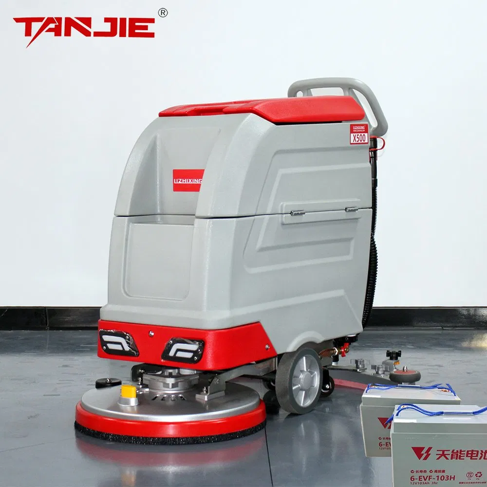 Macchina lavapavimenti a batteria a spinta manuale a basso rumore