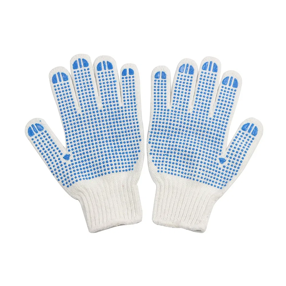 Bleach Color PVC Dotted Working Safety Glove