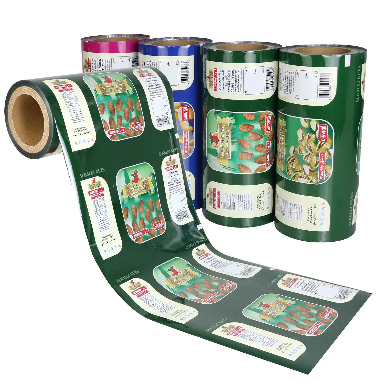 Food Grade Aluminum Foil Packaging Roll Film Custom Printed Dried Food Snack Food Plastic Packaging Film Roll