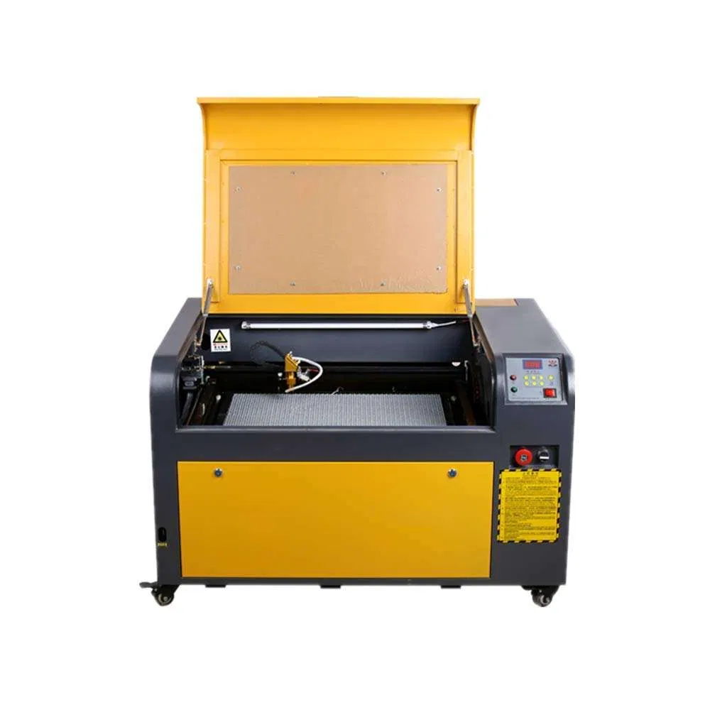 آلة نقش وقطع بليزر ثاني أكسيد الكربون CNC موديل 4040 4060 للمواد غير المعدنية 1-10 مم ألواح الأكريليك والزجاج والمطاط