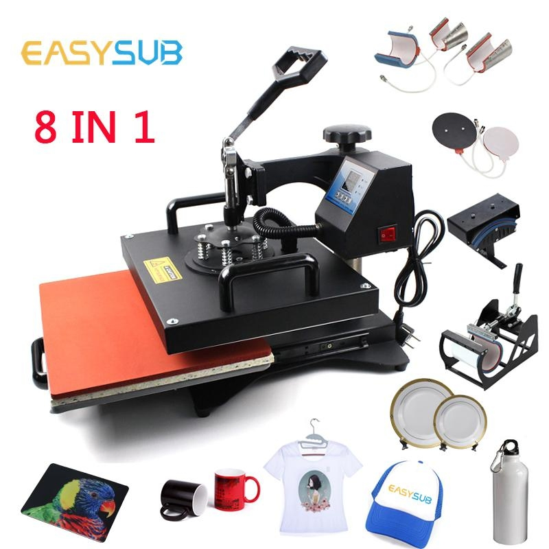 Easysub Multifunctional 8 in 1 Sublimation Heat Press Transfer Machine