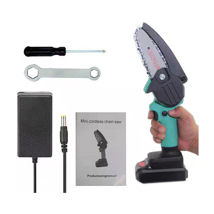 Upgraded 4" One-Hand Handheld Electric Portable Chainsaw Mini Cordless Chainsaw Kit