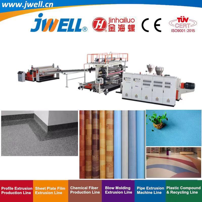 Jwell Macchina per Estrusione di Fogli e Strati per Pavimenti in Larghezza in PVC Plastica Impermeabile in Rotoli per Decorazione Flessibile in Pelle e Gomma